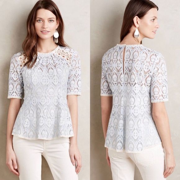 Anthropologie Tops - NWT! Anthro HD in Paris Blue Signa Lace Top